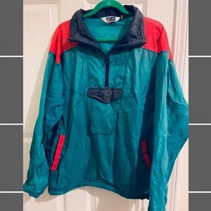 Vintage pullover windbreaker with front pocket